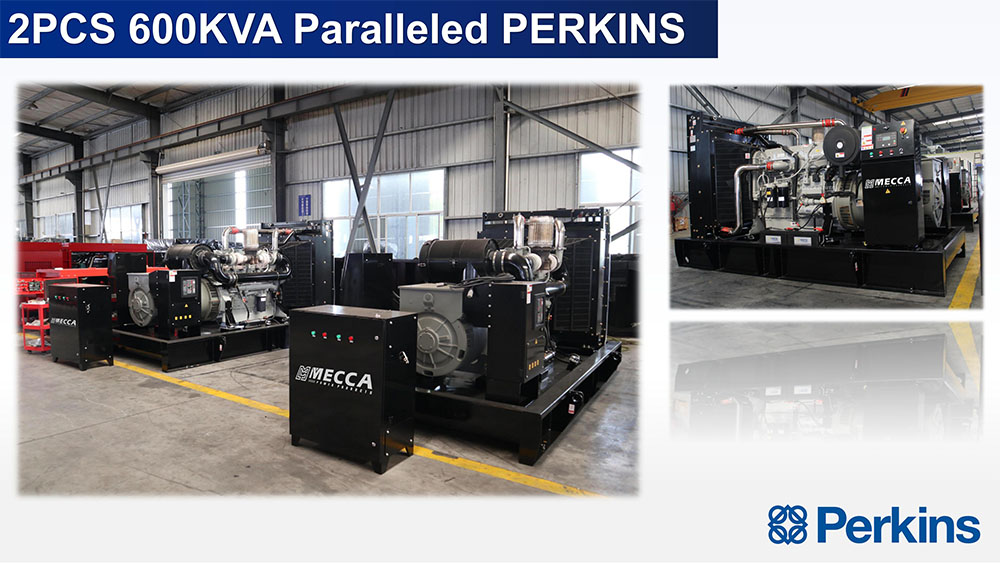 600KVA Paralleled Perkins Diesel Generator Sets Open Type Mecca Power